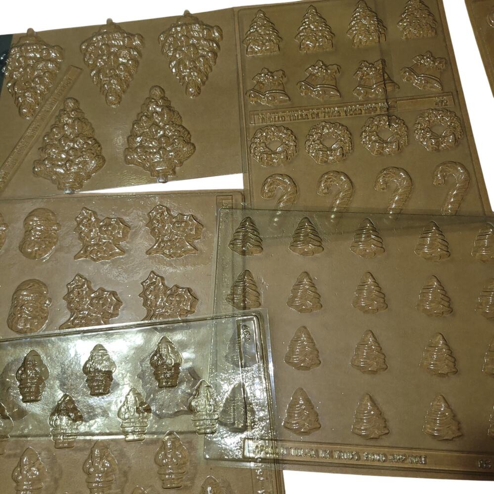 11 Vintage Apollo Plastic Chocolate Candy Molds Christmas Holiday Assorted Lot